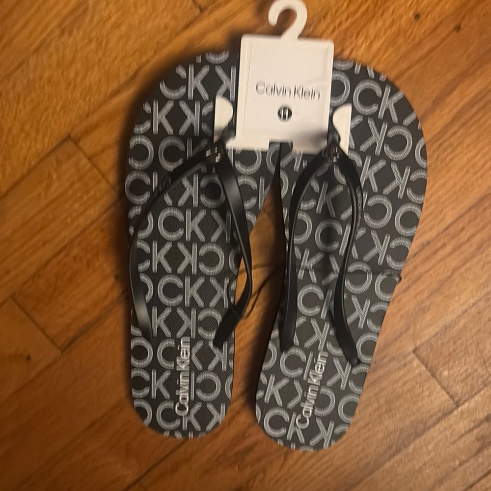 Calvin Klein Monogram Black Flip Flops